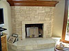 Hand-Cut Carmel Limestone Fireplace, Mill Valley, Marin County, CA