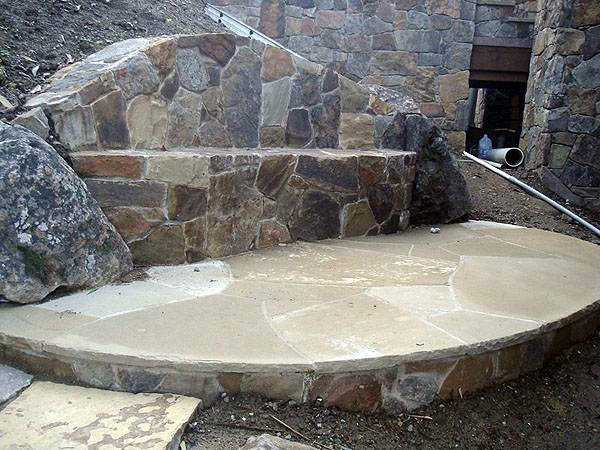 Stone Bench and Retaining Wall, Mill Valley, Marin County, CA